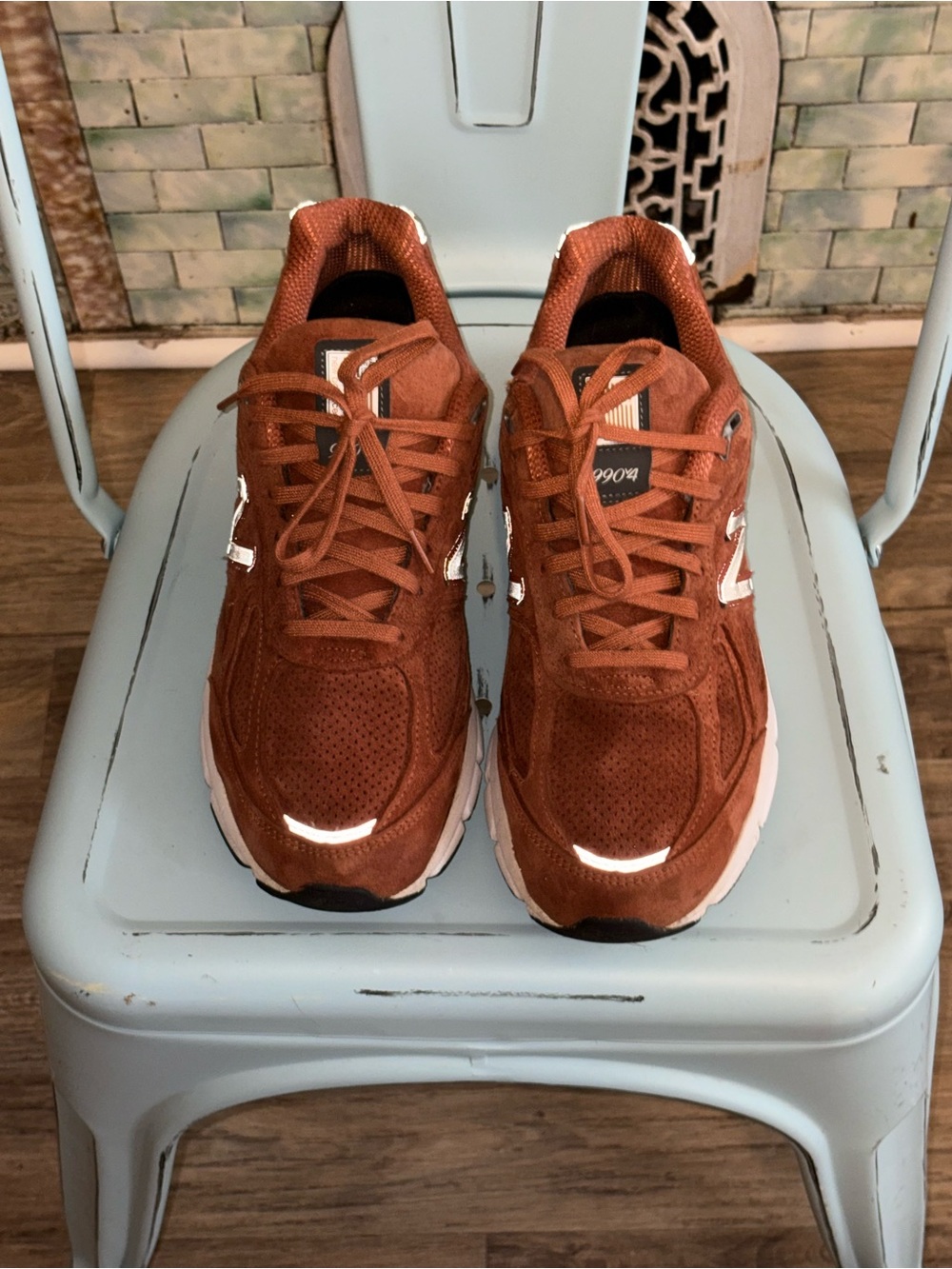 New Balance Men's Suede Sneakers in Rust